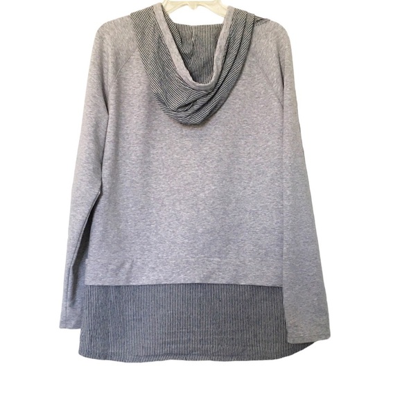 Sundance Mixed Media Layered Look Hoodie Sweatshirt - Picture 2 of 3